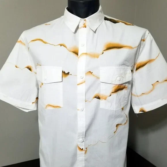 White and Gold Men's Shirt - Picture 5 of 9